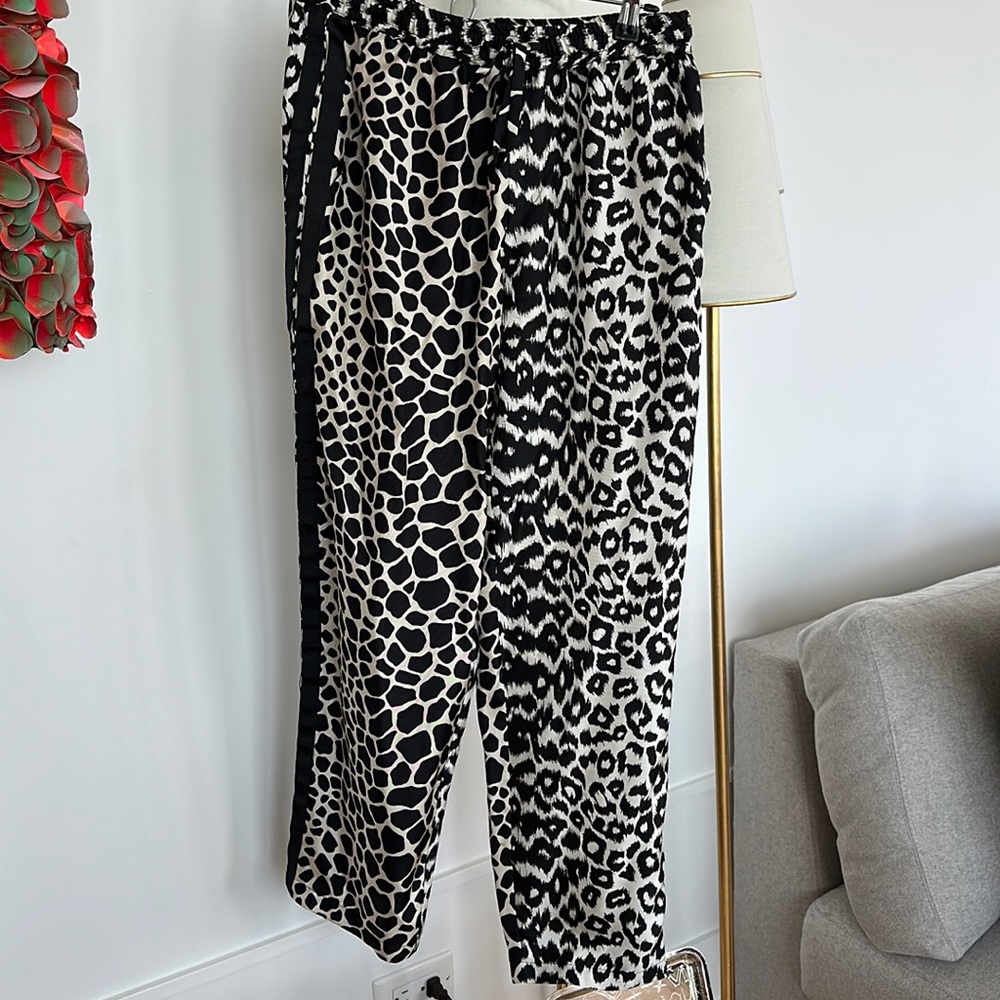 Pierre Louis Graphic print silk trousers
